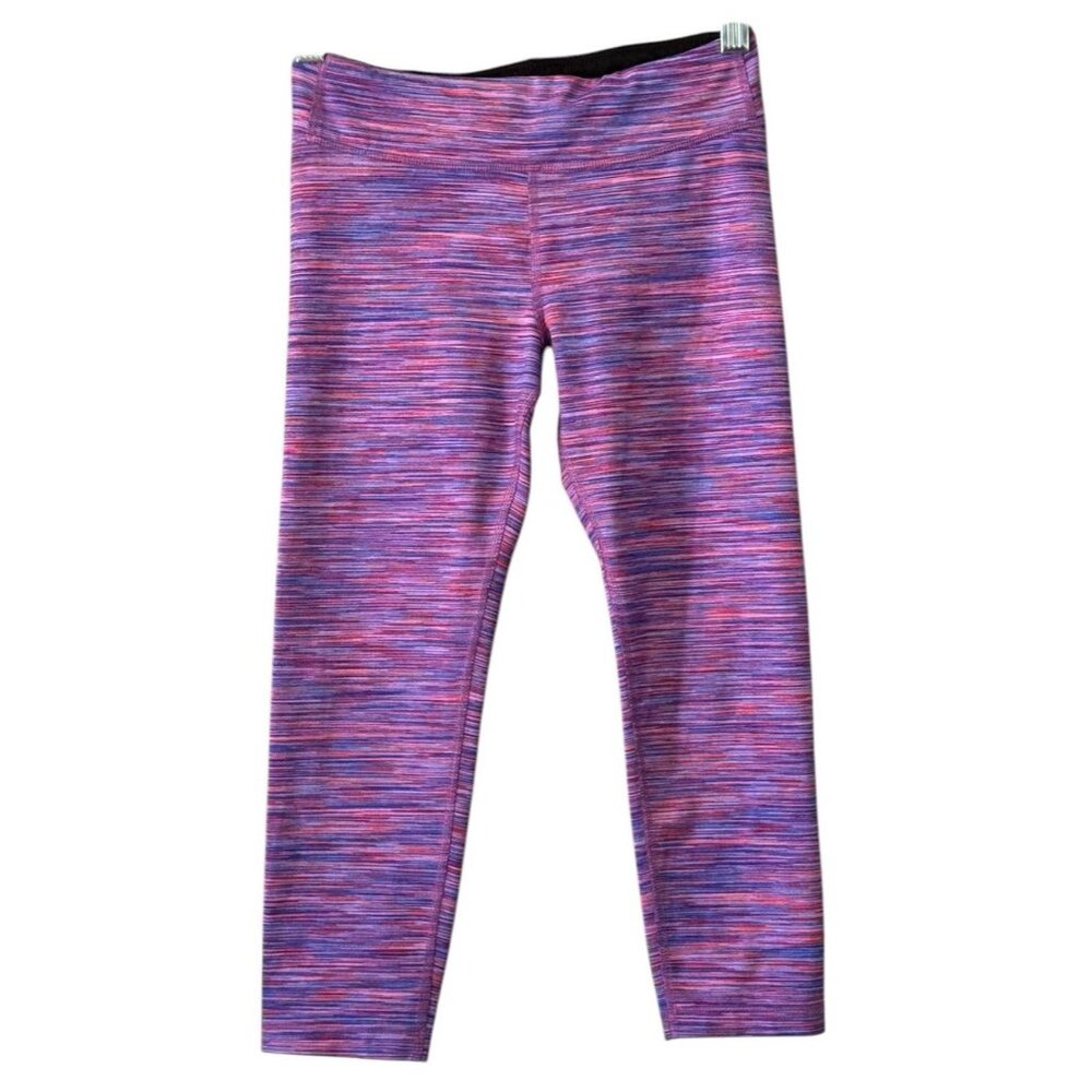 Athleta Girl Purple Blue Pink Ombre Tie Dye Watercolor Leggings Large 12 Preppy